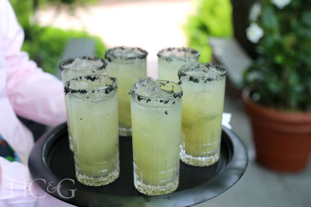 Margaritas with black salt rim