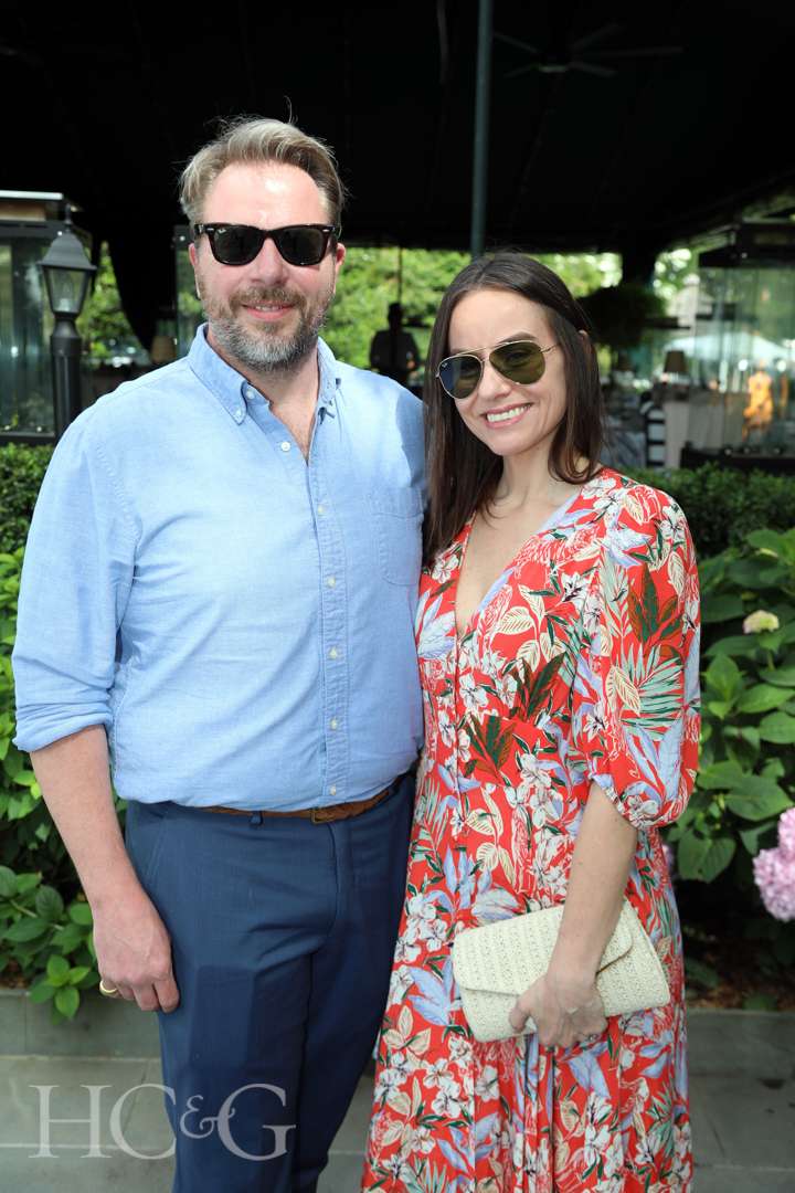 Charlie Kavicd and Jennifer Lawsonat Shade Store celebration at The Hedges Inn