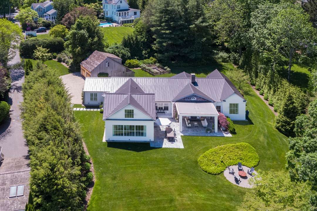 Drone shot Essex, Connecticut landscaping