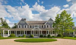 Colonial Hamptons Mansion Front Yard
