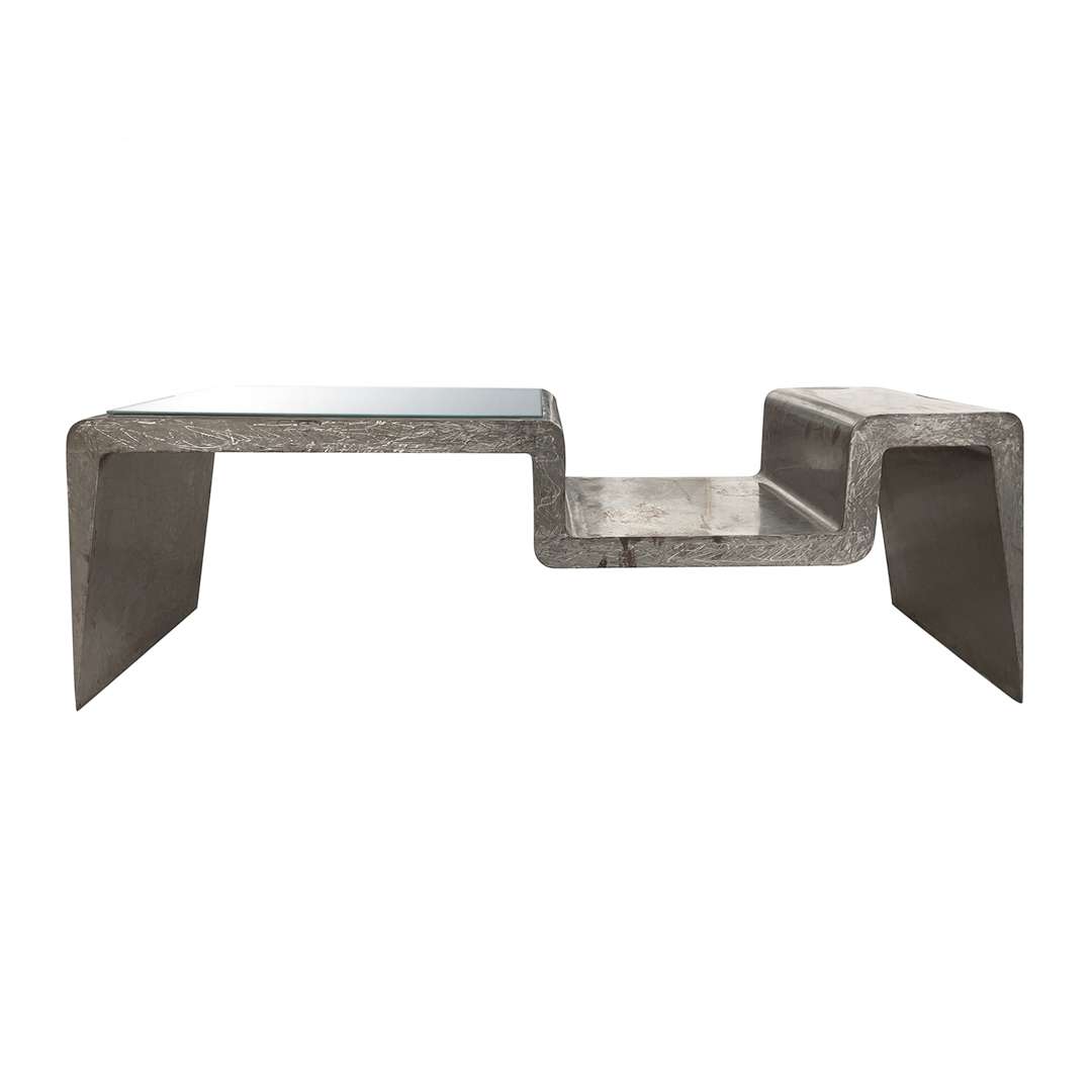 Vintage Italian Gray Metal Writing Desk