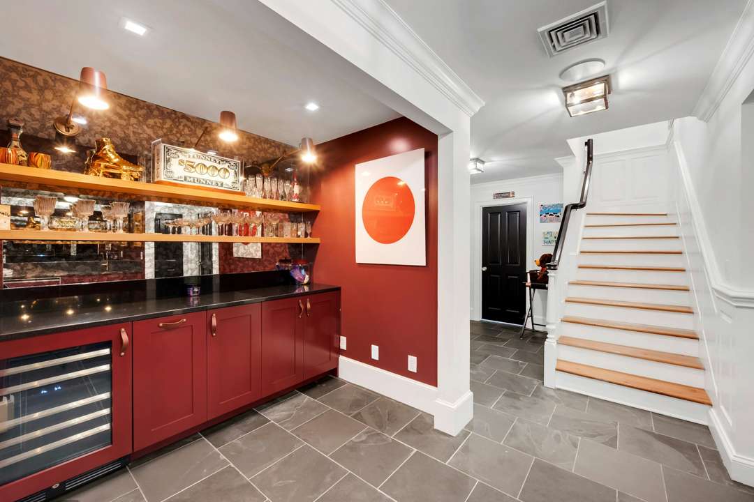 Bethenny Frankel's Greenwich red butler's pantry