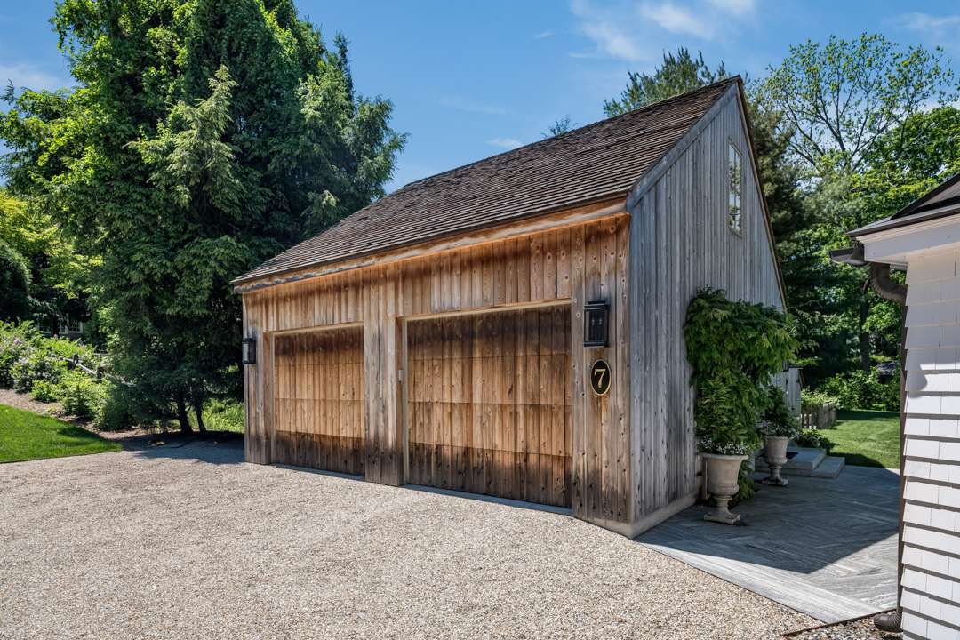 Wood two-car garage