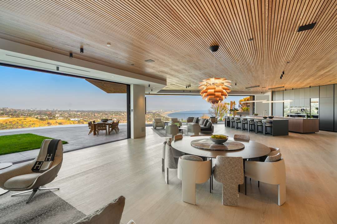 Dining table overlooking Pacific Palisades