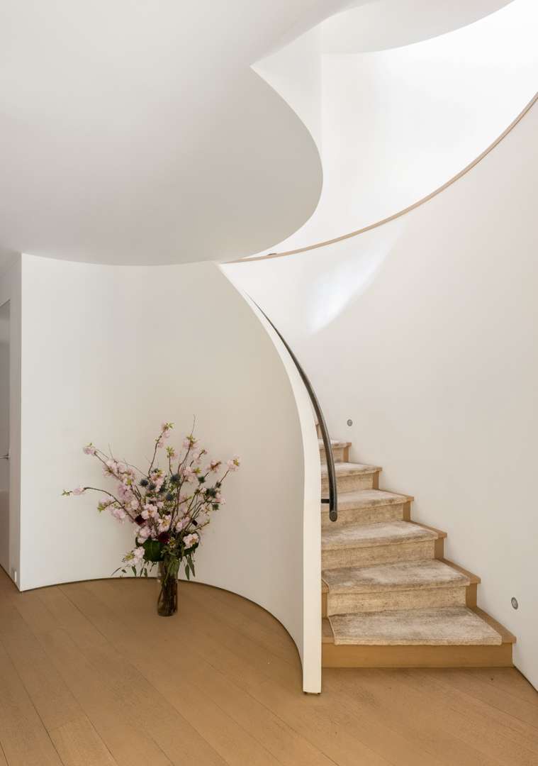 Modern white and wood staircase
