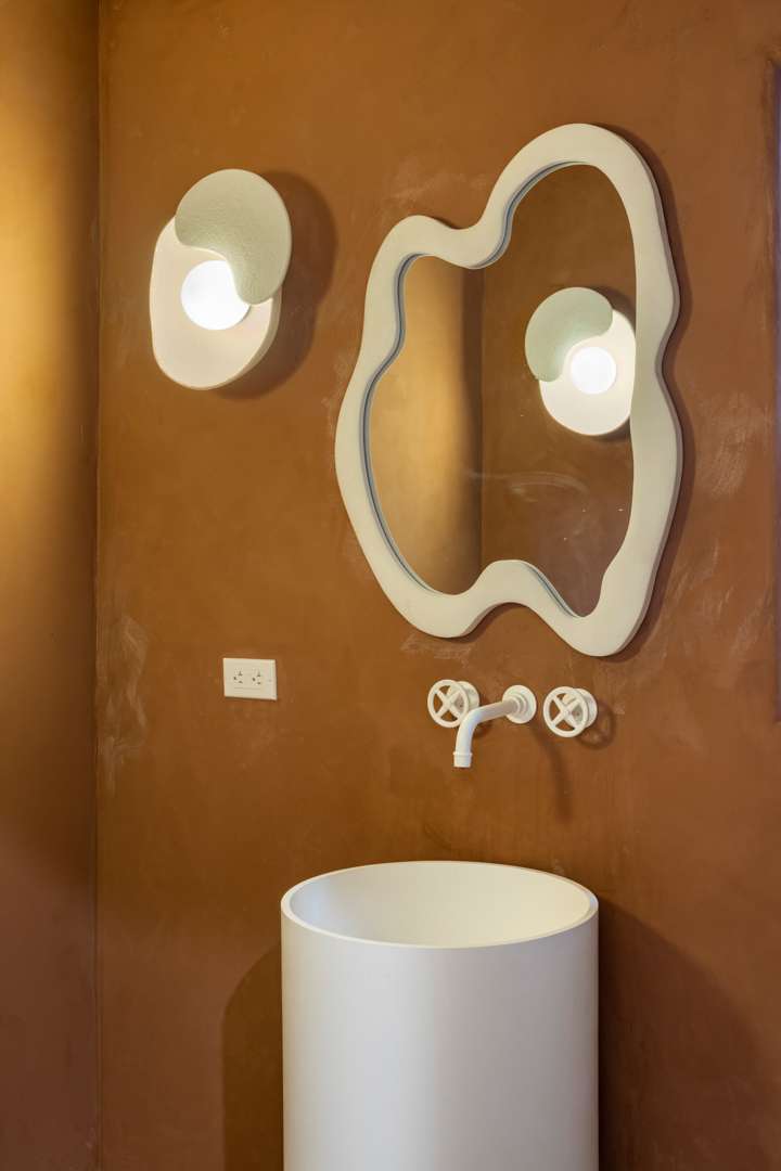 Bob Barker Former LA Home Bathroom with Squiggly Mirror