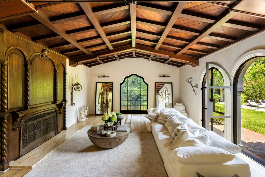 Bob Barker Former LA Home Living Room with White Couch