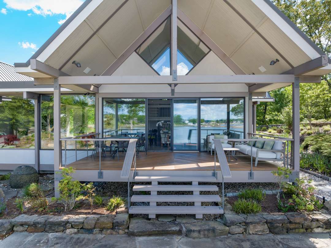 Outdoor deck with stairs