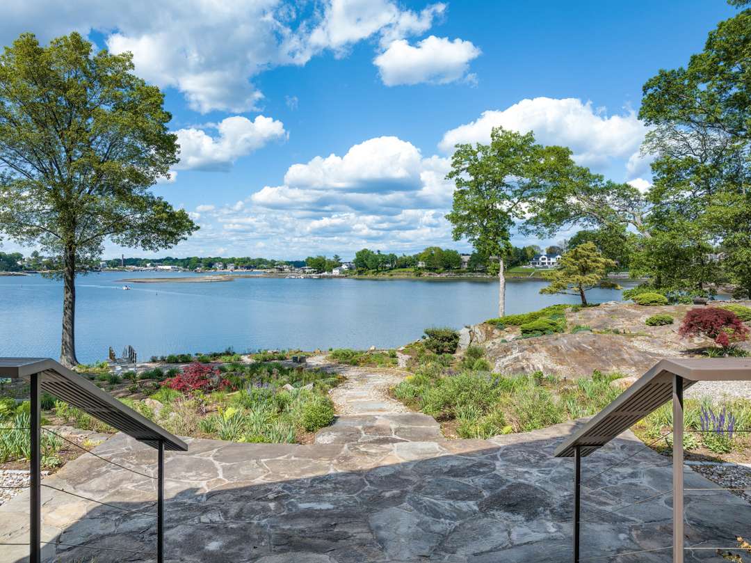 Westchester backyard on the water