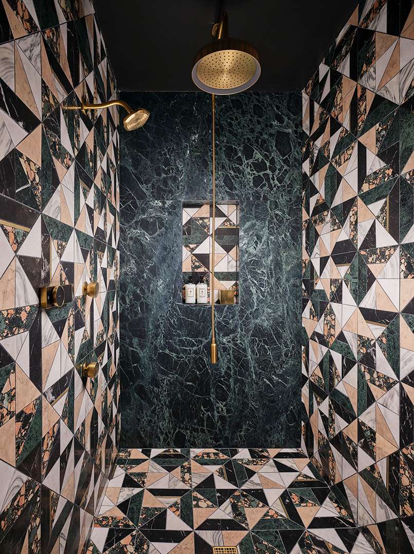 Marble diamond shower