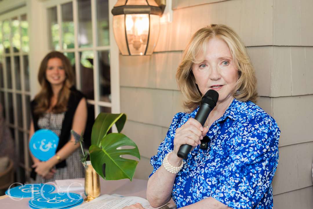 Marianne Howatson speaking at Champagne on the Deck