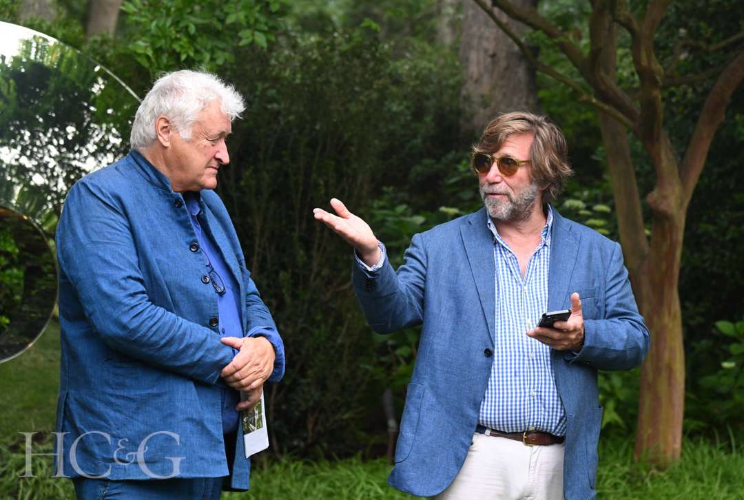 David Harber and Michael Derrig at East Hampton Celebration of Art in the Garden