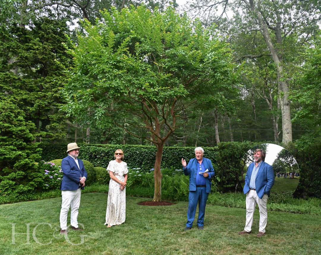 Clinton Smith, Pamela Eldridge, David Harber, and Michael Derrig at East Hampton Celebration of Art in the Garden