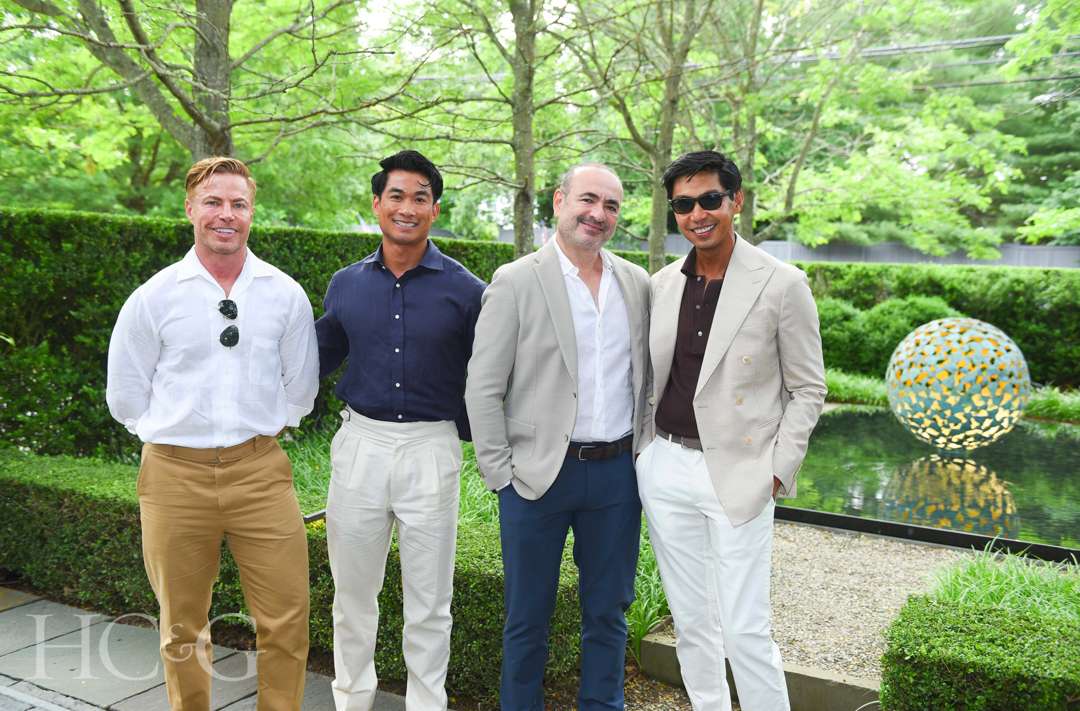Jason Stalvey, Jak Lerdgidkjon, Bruce Bromberg, and Blue Carreon at East Hampton Celebration of Art in the Garden