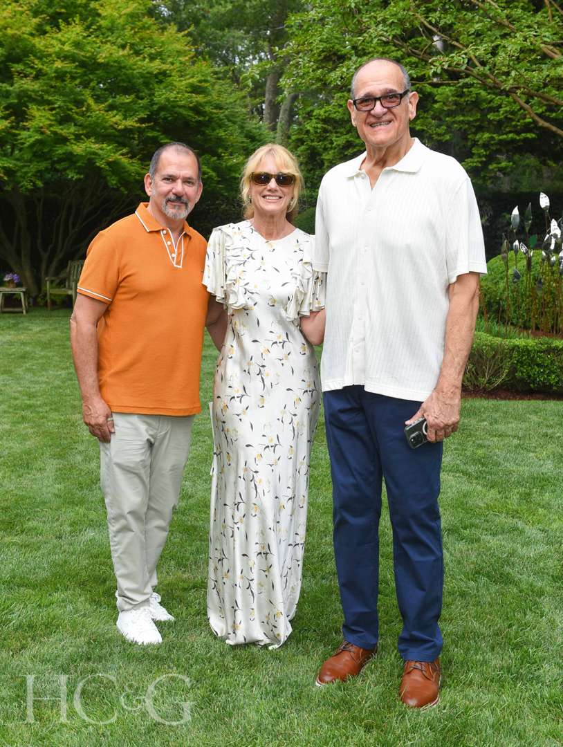 Jeff Giordano, Pamela Eldridge, and Frank Percesepe at East Hampton Celebration of Art in the Garden