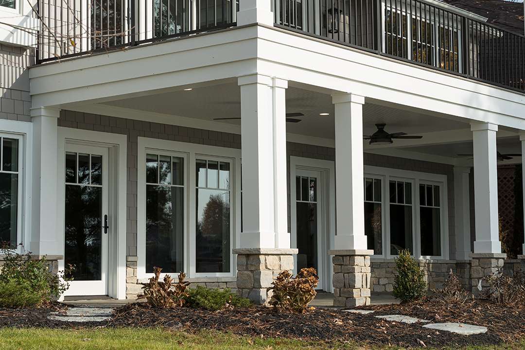 Coastal House White and Beige Exterior
