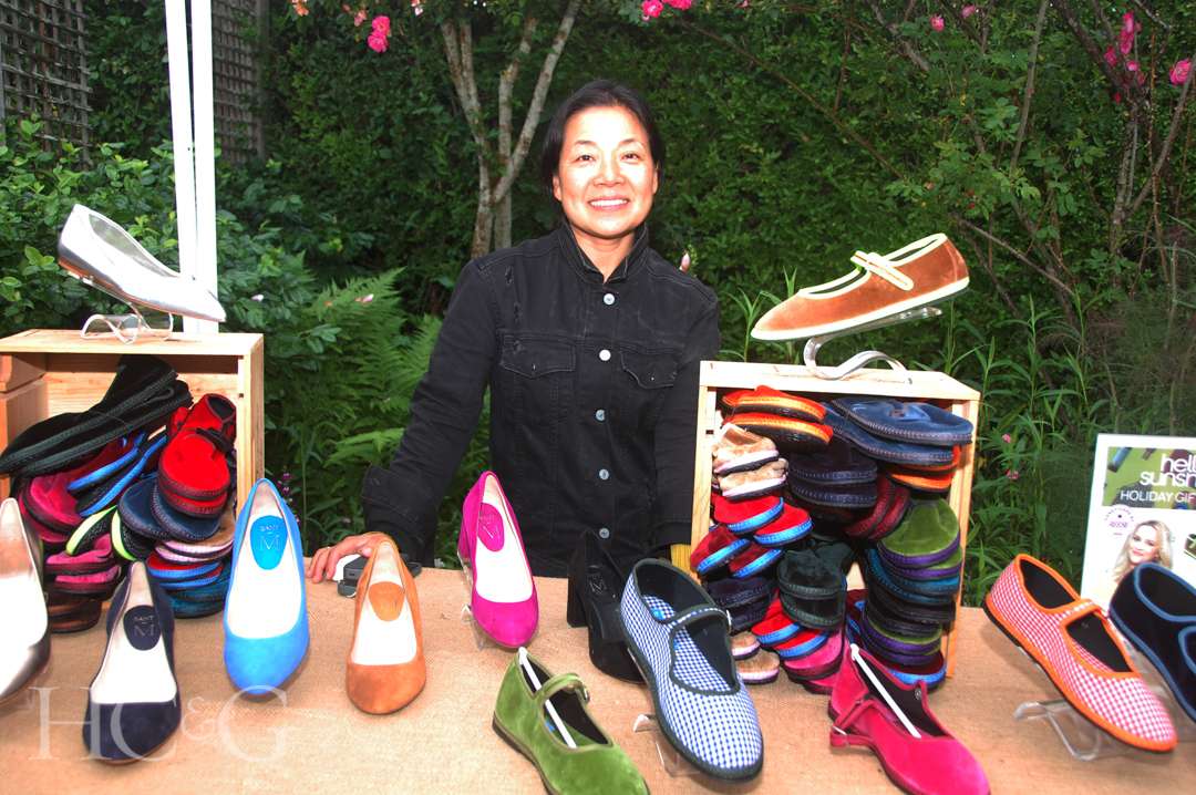 Min Santandrea selling shoes at Much Ado About Madoo Cocktail Party 2025