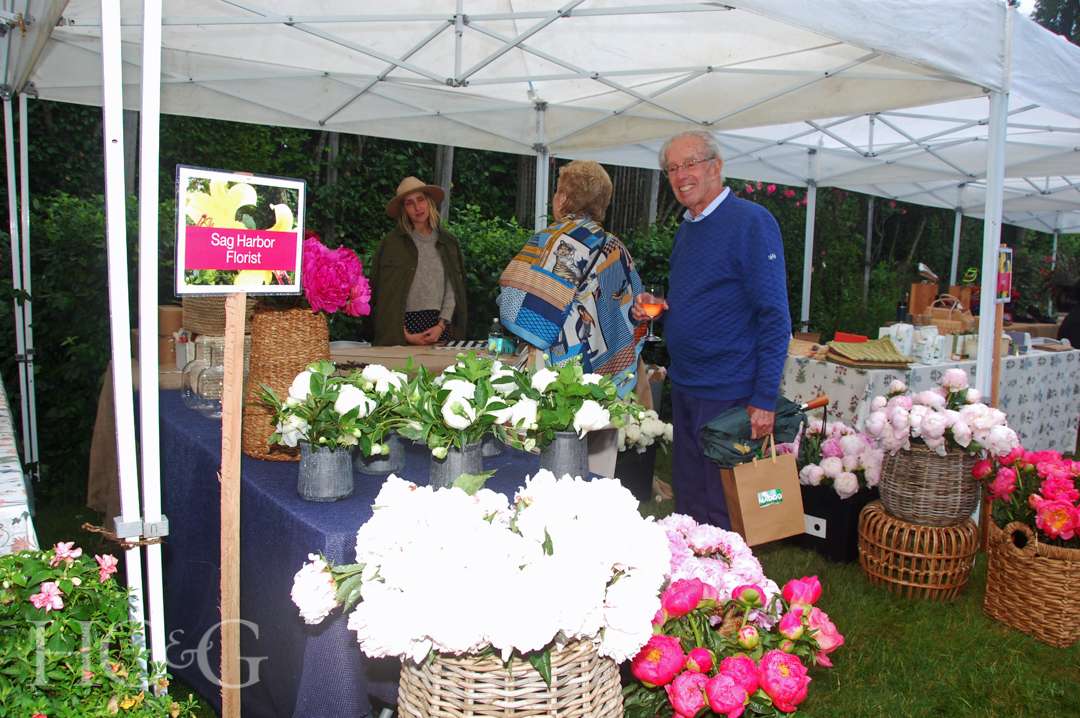 Guests at Sag Harbor Florist tent at Much Ado About Madoo Cocktail Party 2025