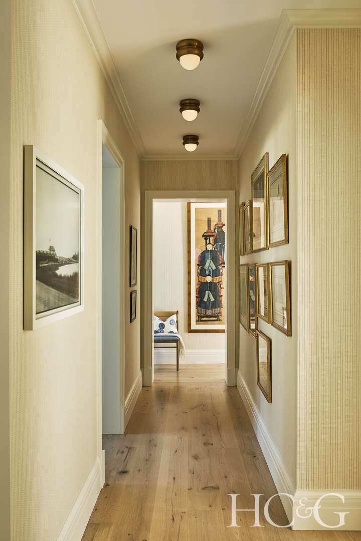 Hamptons yellow hallway