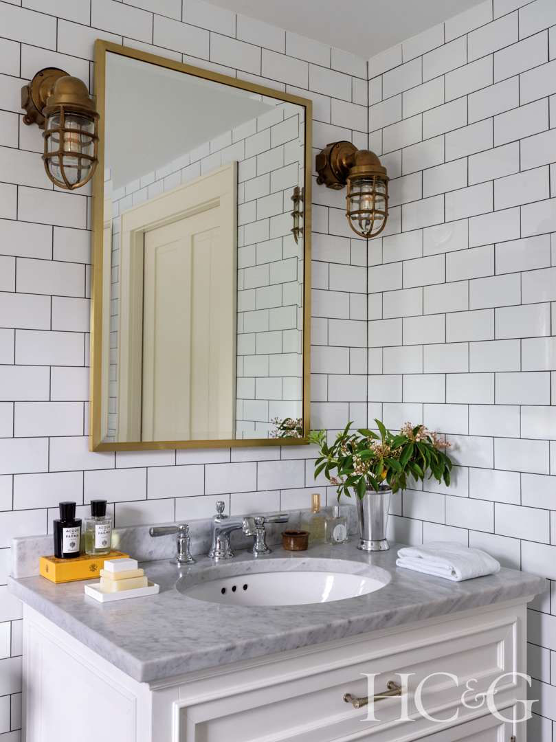 Bellport home white and gray bathroom