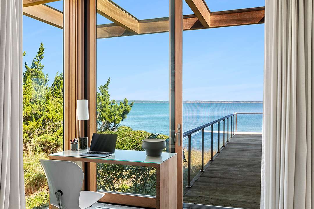 Small desk overlooking the bay