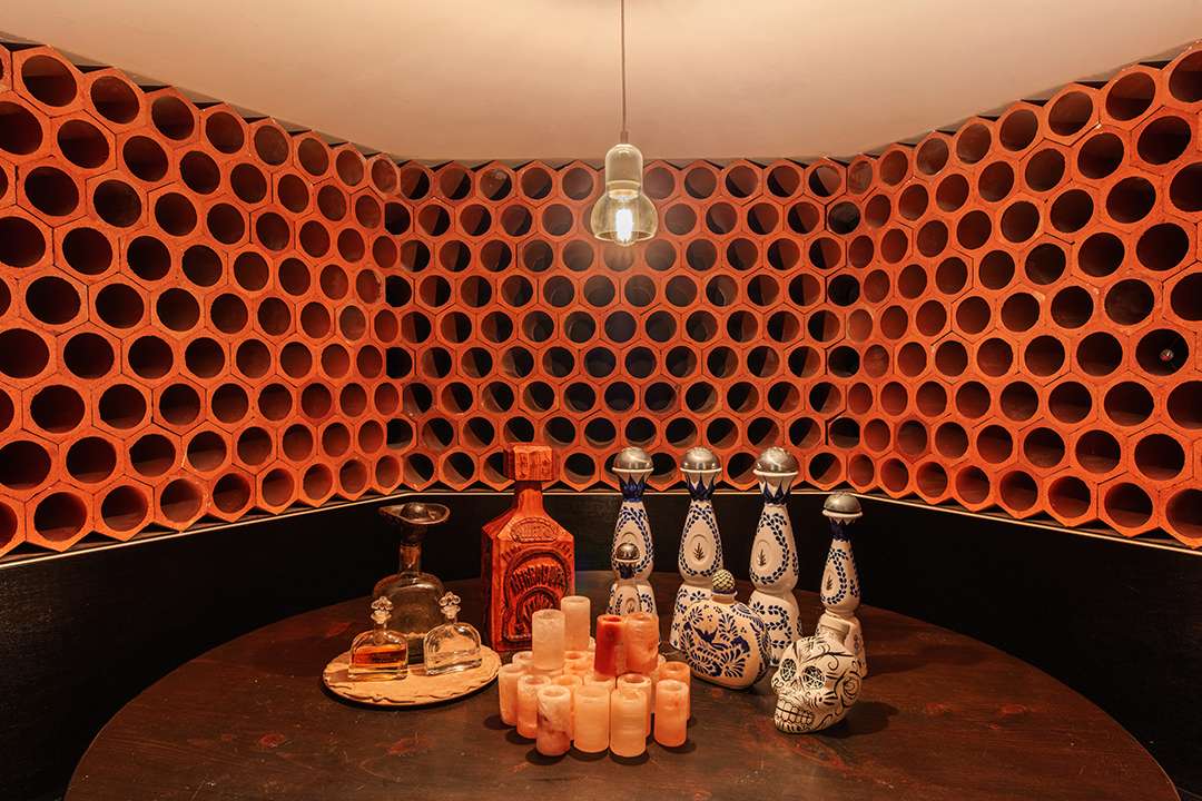 Red and black tequila room