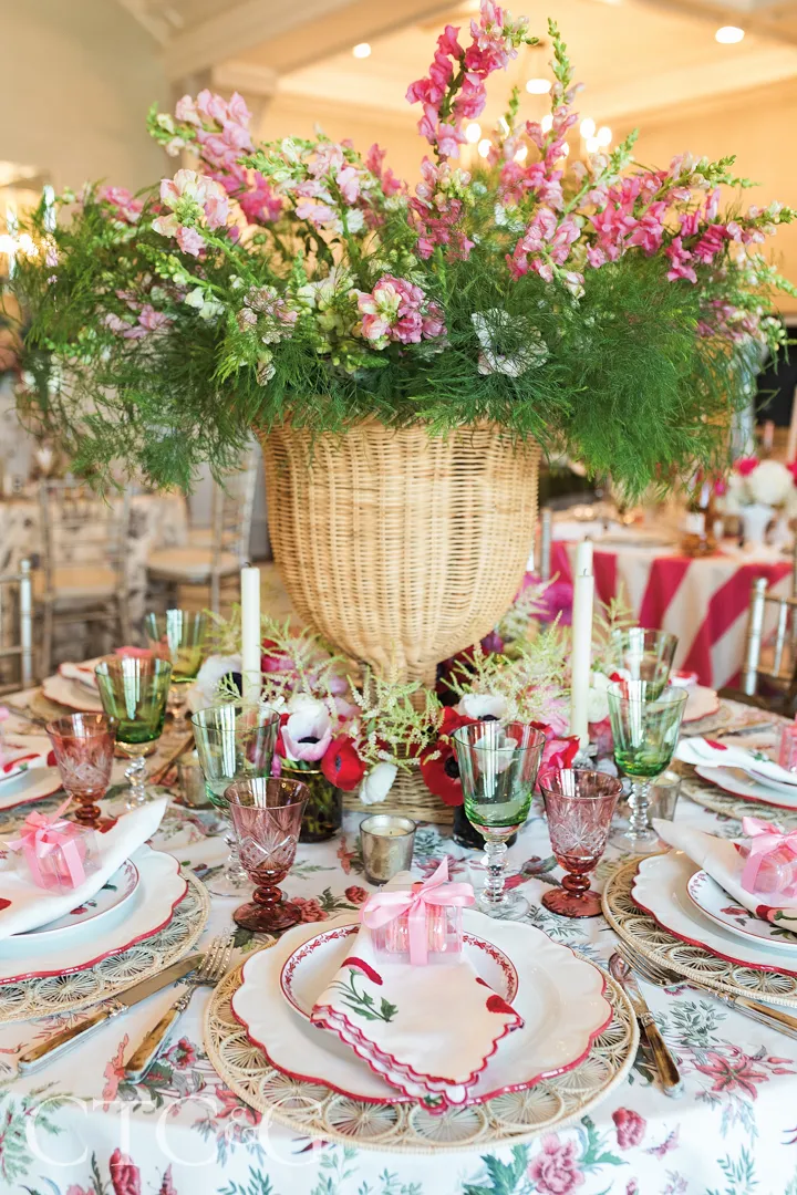 Rose themed party table