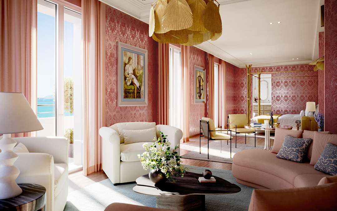 Le Provençal red and pink living room