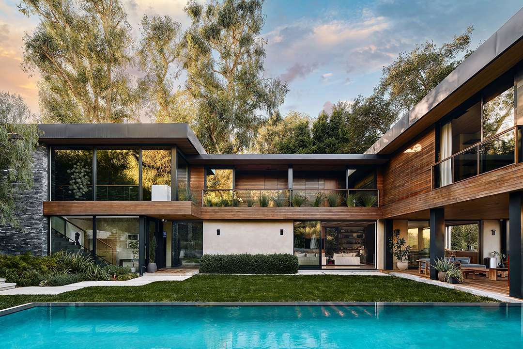 Lizzo's backyard with pool