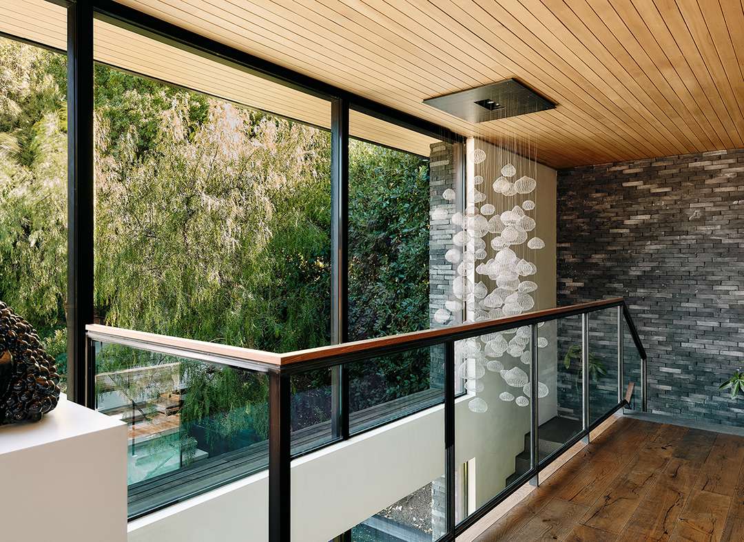 Lizzo's house upstairs with jellyfish chandelier