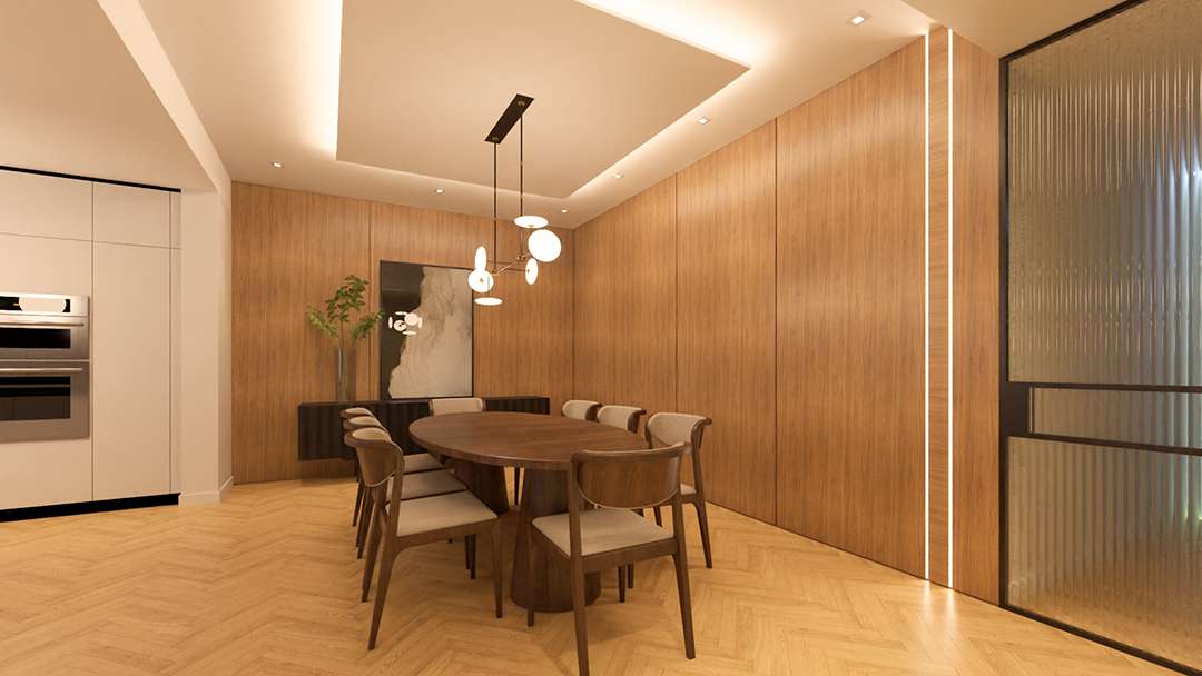 Aston Martin Miami Residence wood dining room