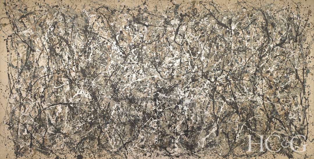 Black, white, grey, and beige abstract painting