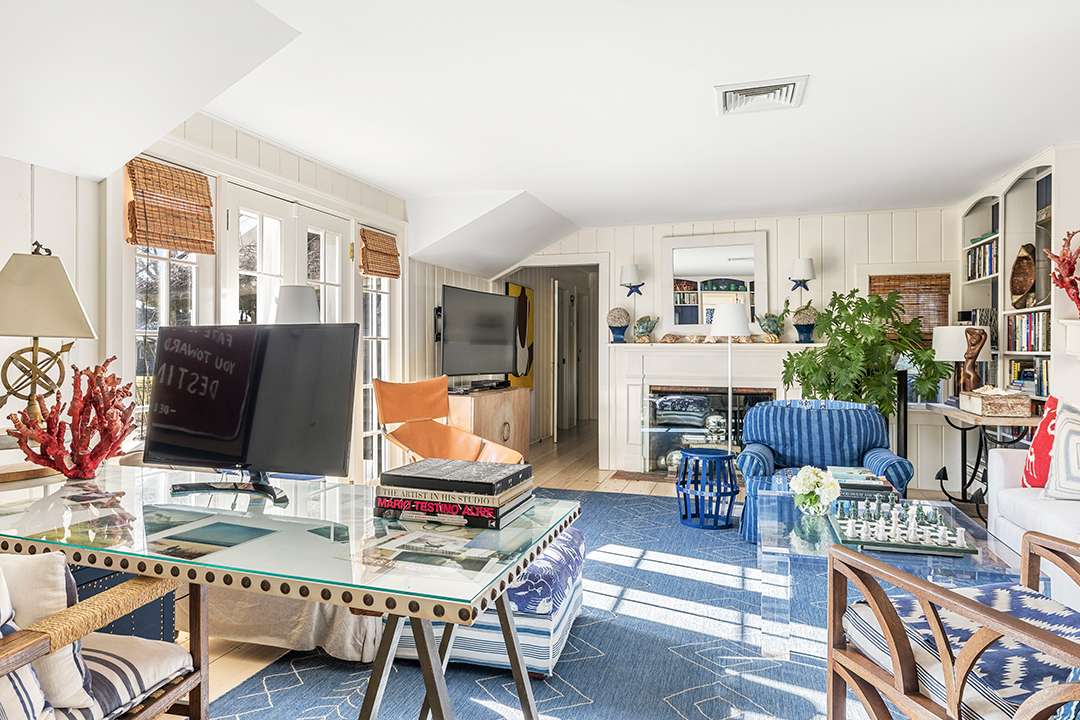 Water Mill Home Blue, White and Red Office