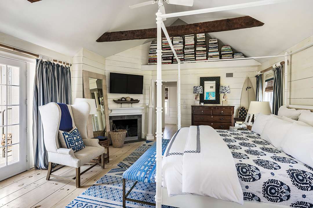 Water Mill Home Blue and White Bedroom