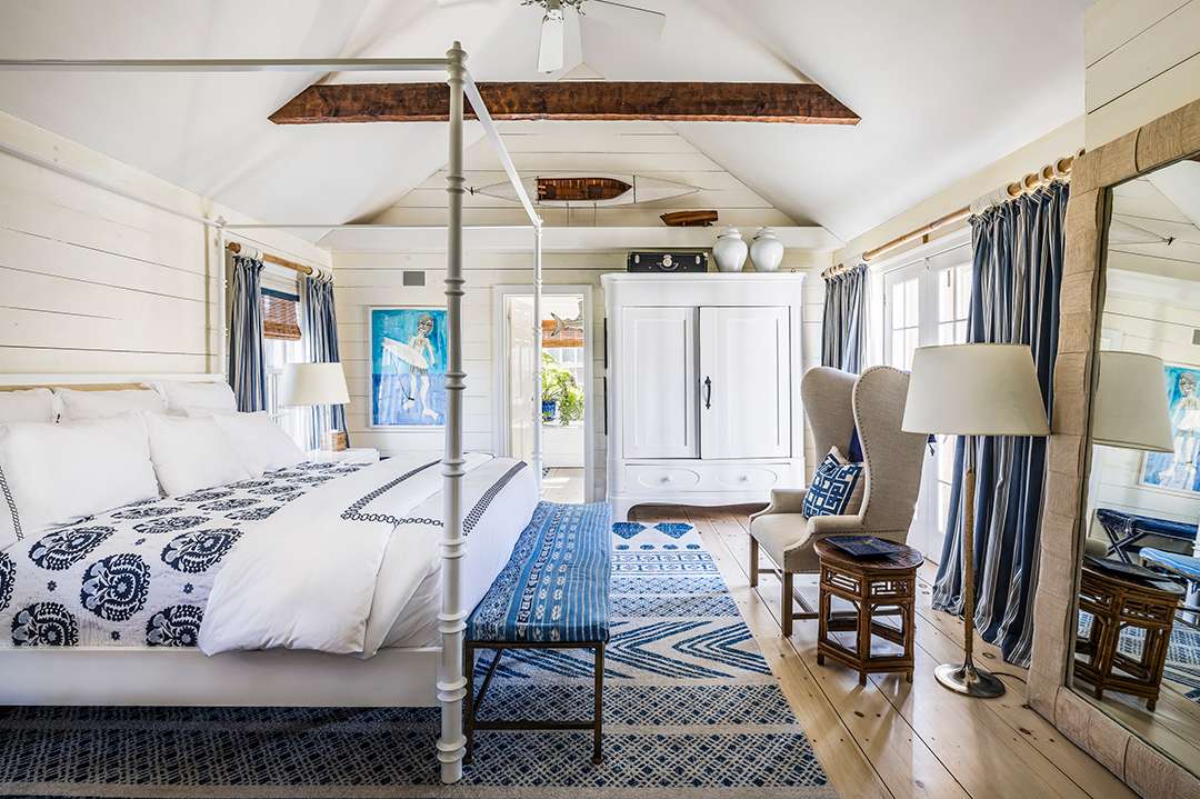 Water Mill Home Blue and White Bedroom