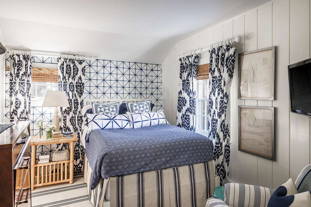 Water Mill Home Blue and White Bedroom