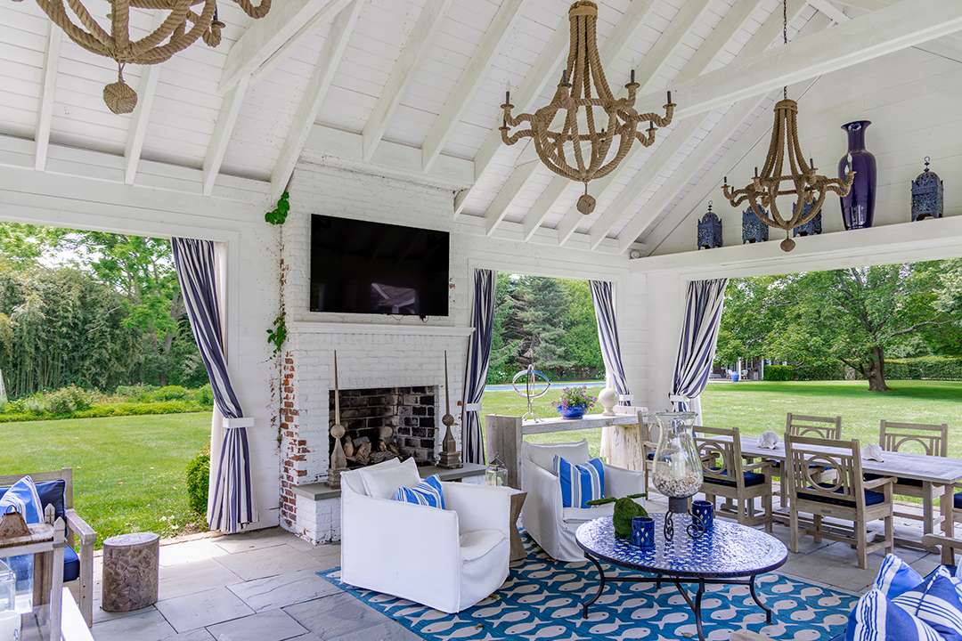 Water Mill Home Blue Outdoor Patio