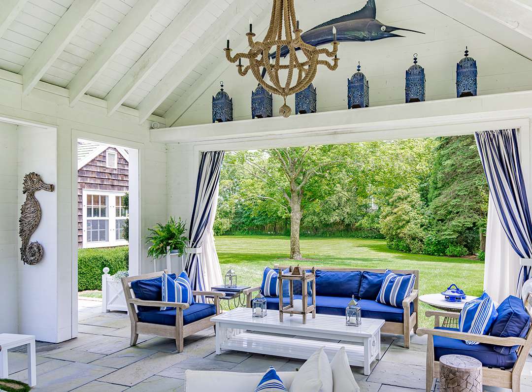 Water Mill Home Blue Outdoor Patio