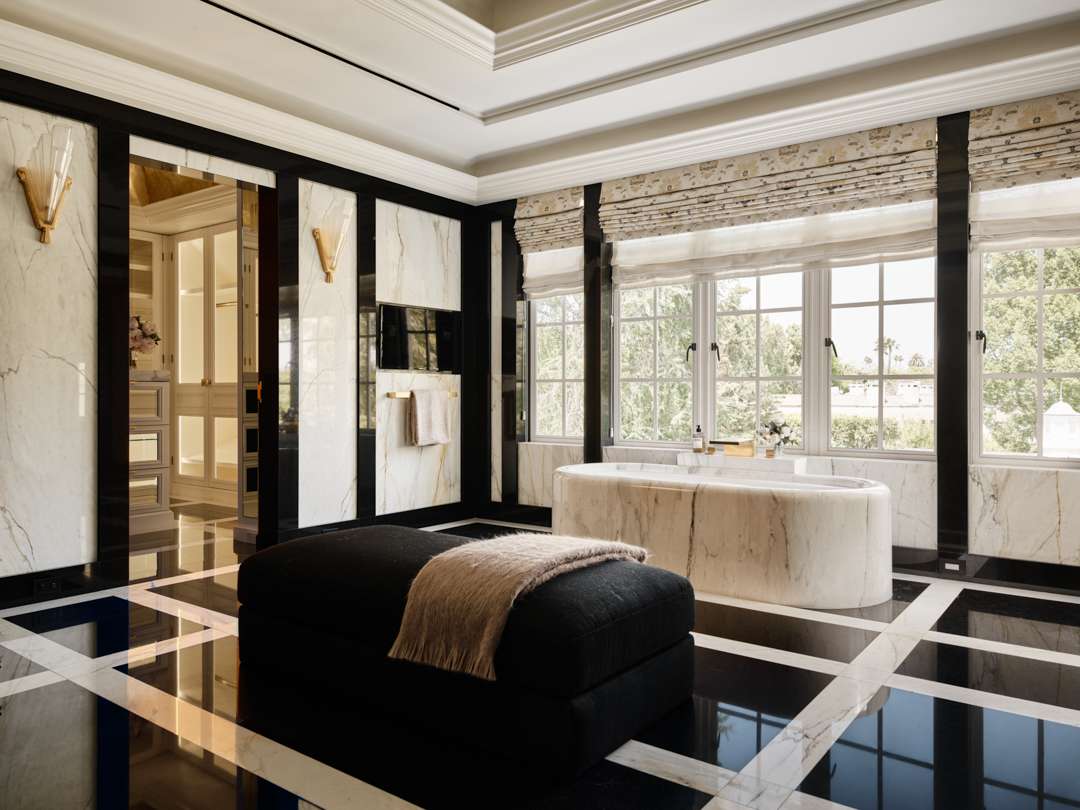 Beverly Hills home's bathroom with a marble focus