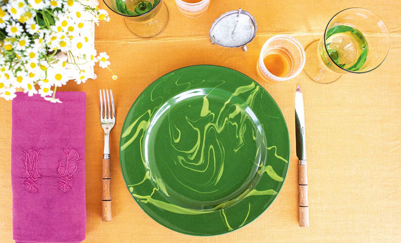 A bright, playful table setting