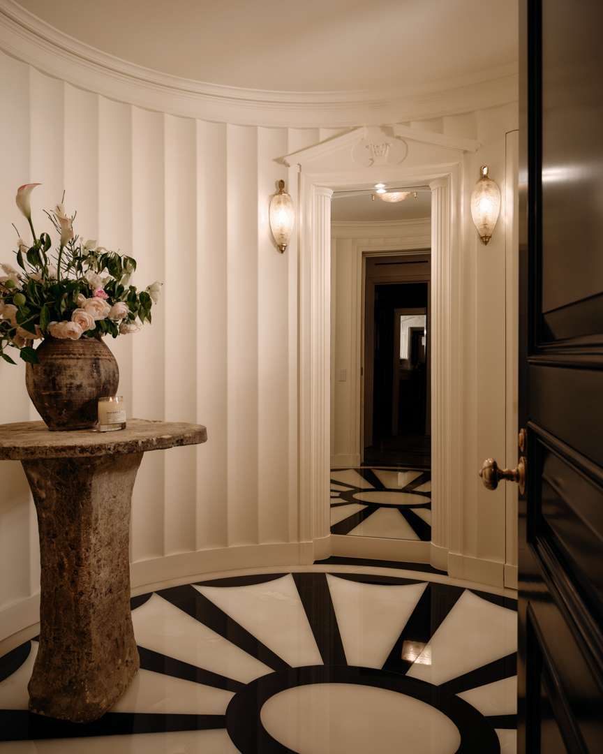 Gracious foyer of Beverly Hills home