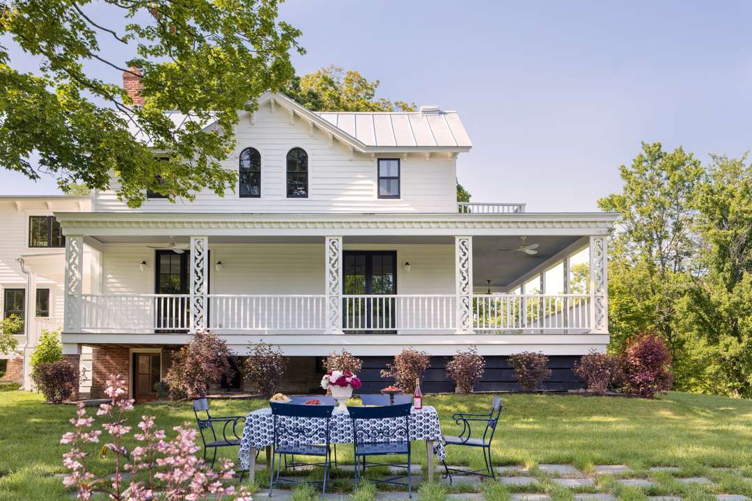 A cozy backyard set up of Hudson River estate