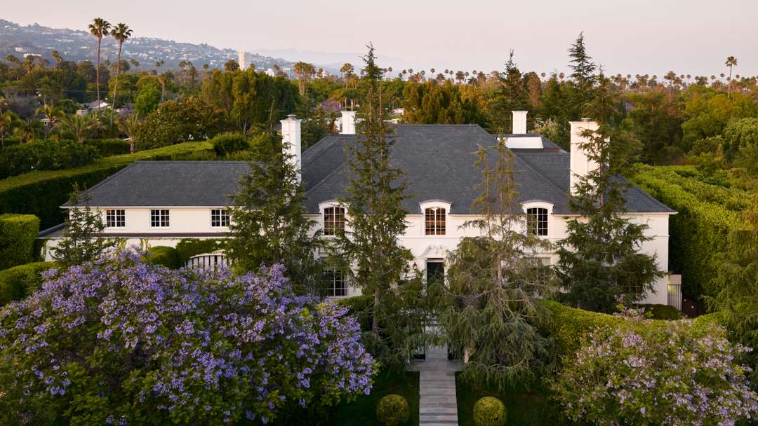 An aerial view of Beverly Hills home