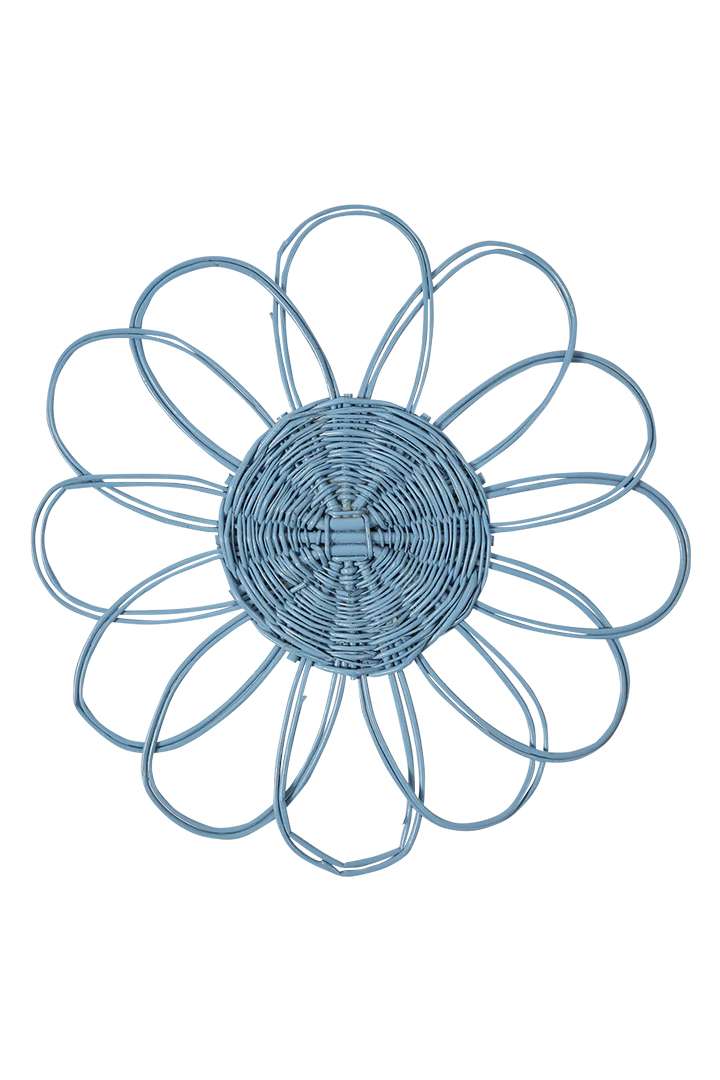 Blue flower wicker placemat