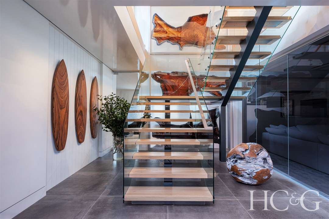Modern glass staircase