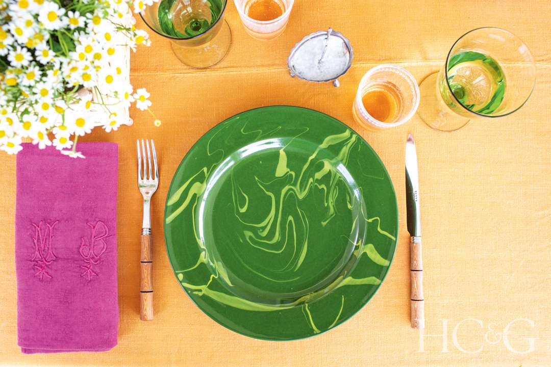 A bright, playful table setting