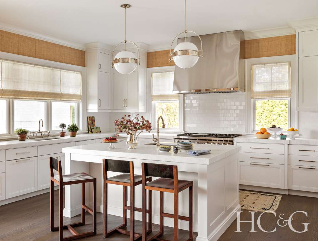All-white kitchen in The Hamptons