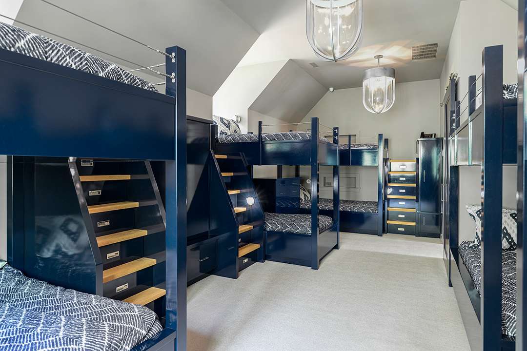 Todd Bohely's Darien House Blue Bunk Beds