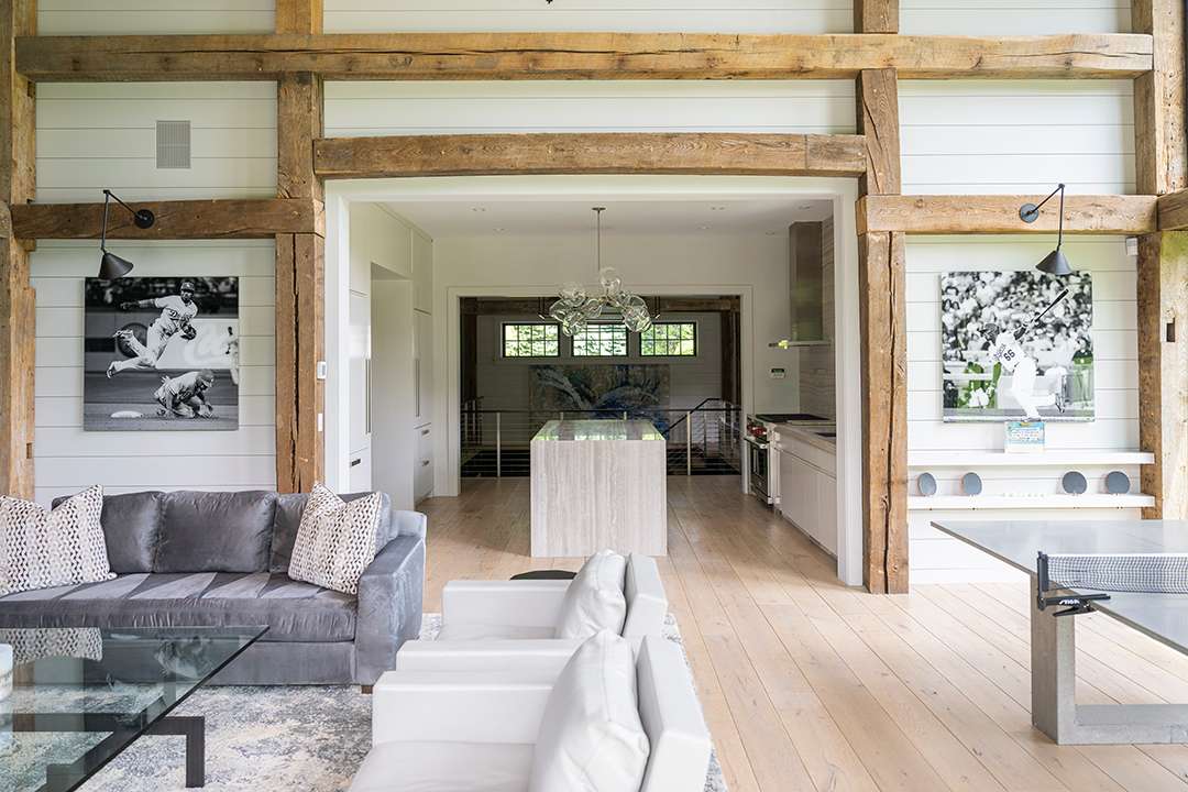 Todd Boehly's Darien Barnhouse Living Room