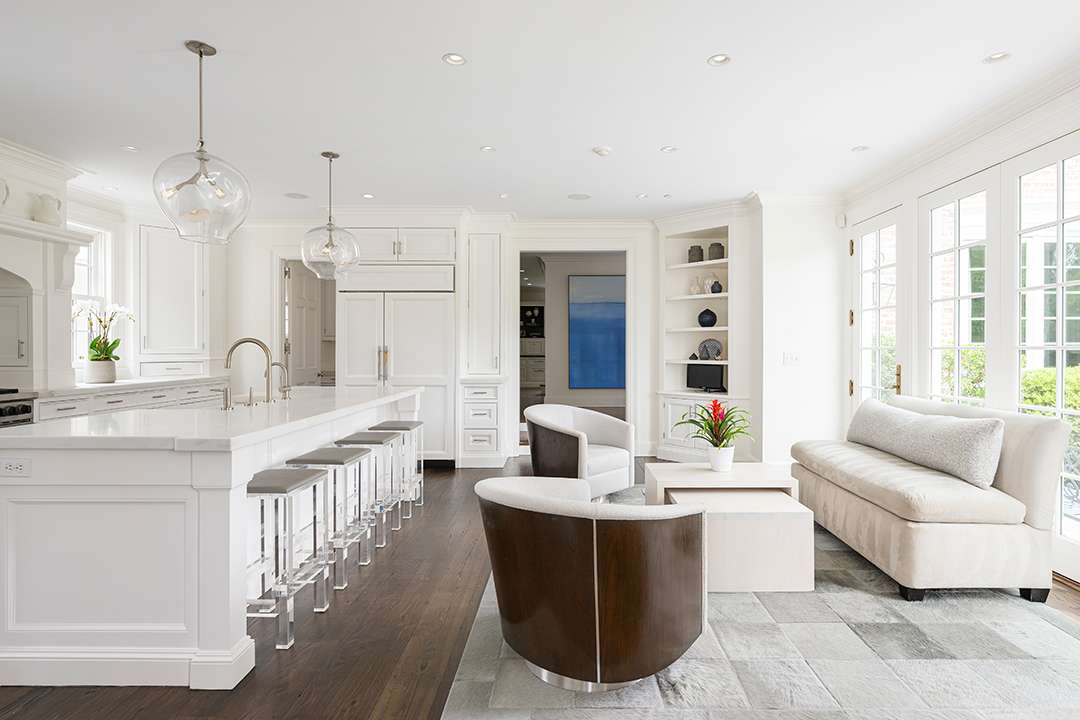 Todd Boehly's modern kitchen and sitting area